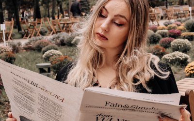 Amidst the comforting buzz of the coffee shop, she enjoyed the morning stillness with a newspaper in hand. In the aroma of freshly brewed coffee, each article unfolded like a miniature adventure. This has become her peaceful escape from the world. ☕️  Location: Republic Of Moldova Place: Bonjour Cafe Month: October 2023.