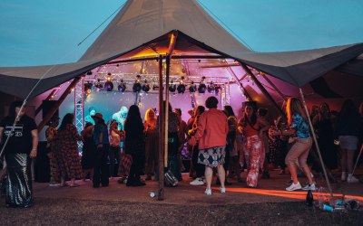 Stage, Sound & Lighting hire for a corporate event with live music
