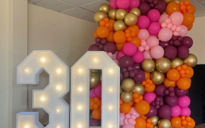 Light up Numbers with feature Balloon wall