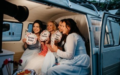 Inside the camper van photobooth