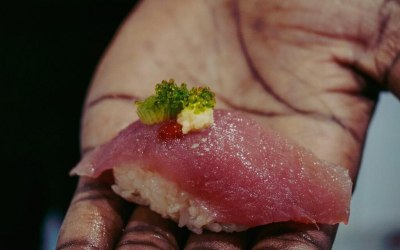 Nigiri Yellowfin Tuna with Wasabi Tobiko