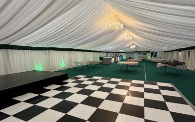 Large marquee with dance floor