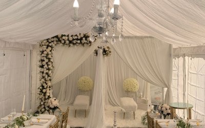Bespoke decor services provided with our marquee hire