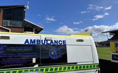 PEMS ambulance supporting GTFC home matches