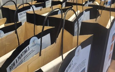 An array of bags for delegates as part of a wellness event