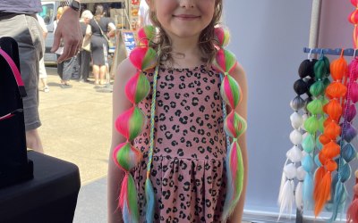 Add my hand made “Festival Hair” to match the perfect look with face painting.