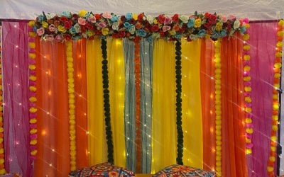 Multicoloured Mehndi Stage