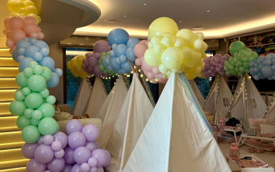 Teepee & Staircase Pastel Balloons