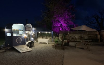 Wedding set up for buffet service at Stennack Farm