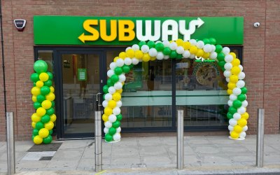 Store Opening Balloon Arch and Balloon column for a corportate client in Wellingborough
