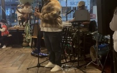 Provided sound equipment and live mixing for a birthday party in a cafe