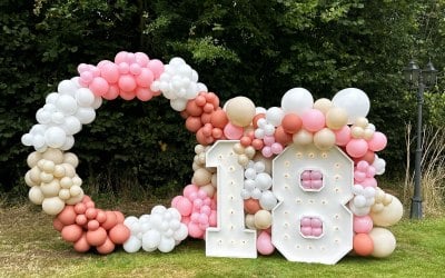 Light up 18 with balloon backdrop