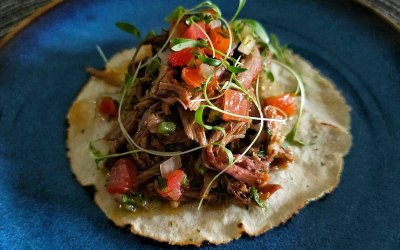 Smoked lamb taco