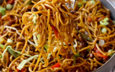 Noodles with options of veg and kastu chicken or pork 