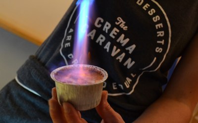 Crème brûlées 'burnt to order' in front of your guests!
