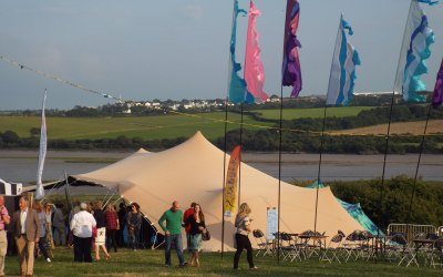 10 x 15m stretch tent at Rock Oyster festival in Cornwall