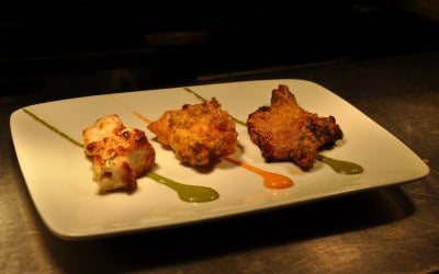 Chef's Starter Platter - chicken tikka, Amritsari fish, lamb chop