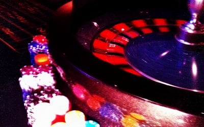 Roulette wheel poised for a spin