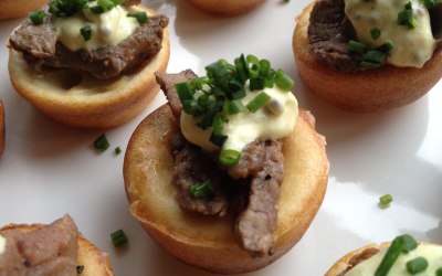 Yorkshire pudding with roast beef and wholegrain mustard