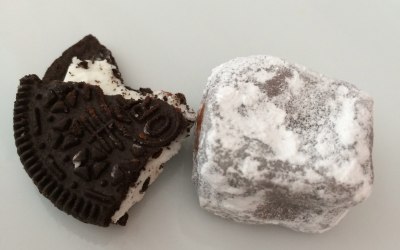 Cookies and cream truffles dusted in powdered sugar
