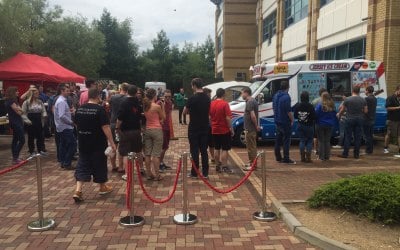 ice cream served at corporate event