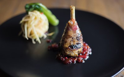 Chargrilled guinea fowl, chilli jam & som tum