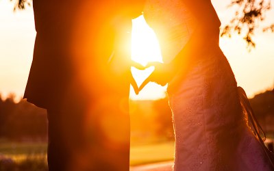 Romantic couple at sunset