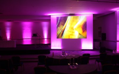 Large Screen and Surround Set with Stage and up lights