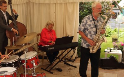 Playing at a garden party