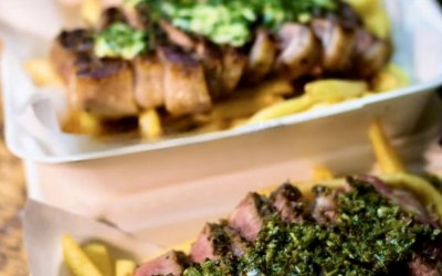 AMAZING STEAK FRITES, SALSA VERDE OR PEPPERCORN SAUCE