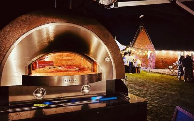 Our pizza oven in action. 