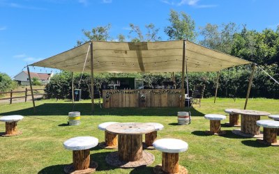 Our bar along with our stretch tent