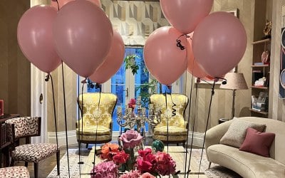 Elegant Balloon cluster and flowers