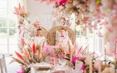 Pink Boho wedding styling