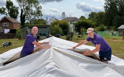 The Bedecked marquee installation team