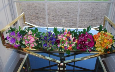 Bridesmaids bouquets at Aynho Park in Oxfordshire