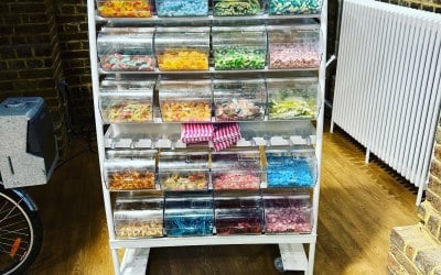 White wedding large pic n mix cart 