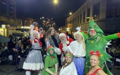 Morley Town Centre light switch on 2023 entertainment provided by us 