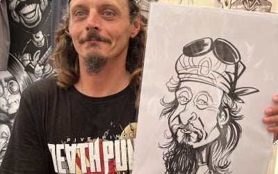 All caricatures come backed and boarded.