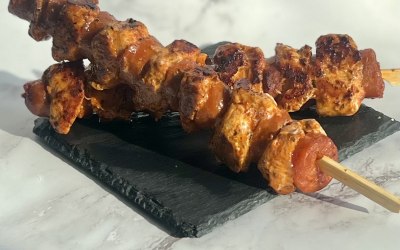 Chicken & chorizo kebab
