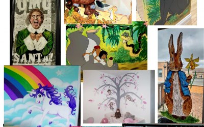 Murals on windows or walls- ideal for seasonal celebrations for business or private homes!