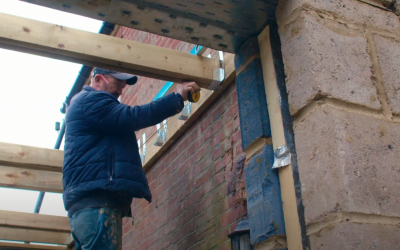A still image from a promotional video for a construction company