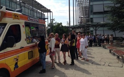 Corporate ice cream van hire company event