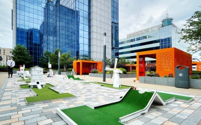 Corporate Entertainment Mobile Crazy Golf at Exchange Quay Manchester