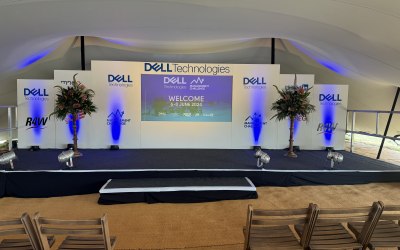 Corporate event, with stage, power, audio, lighting & AV