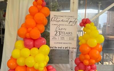 Personalised welcome board for a retirement party in Brixworth, Northampton