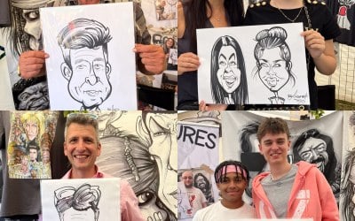 More folks with their caricatures.