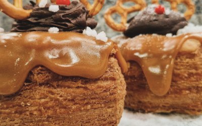 Vegan Salted Caramel Festive Cronut