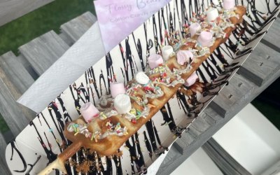 Delicious waffles on sticks