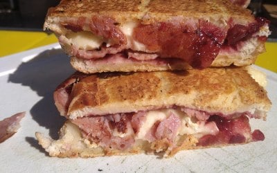 Brie, cranberry and bacon grill